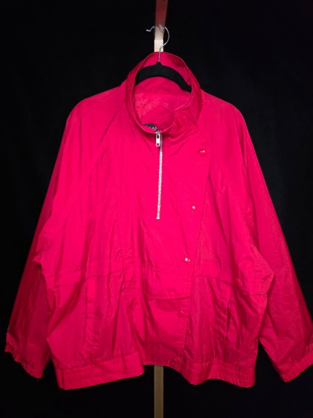 Vintage Andy Johns Windbreaker Jacket Red 80s Zip Snap M